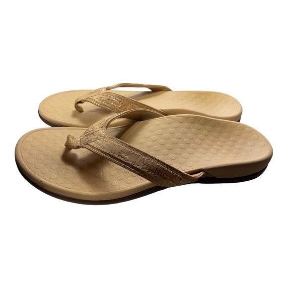 Vionic Tide II Flip Flops Bronze
Metallic Bamboo Sandals
Womens Size 10 - Picture 1 of 9